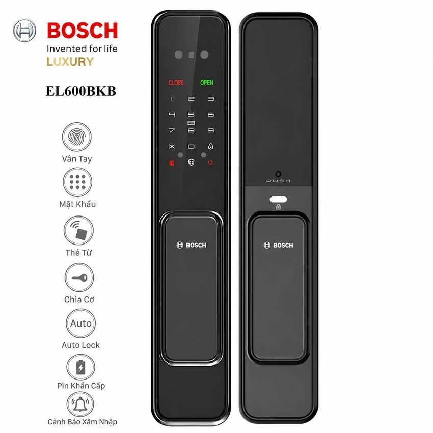 Khóa cửa vân tay Bosch EL-600B sang trọng Hình ảnh khóa cửa vân tay Bosch EL-600B sang trọng cho cửa hiện đại
