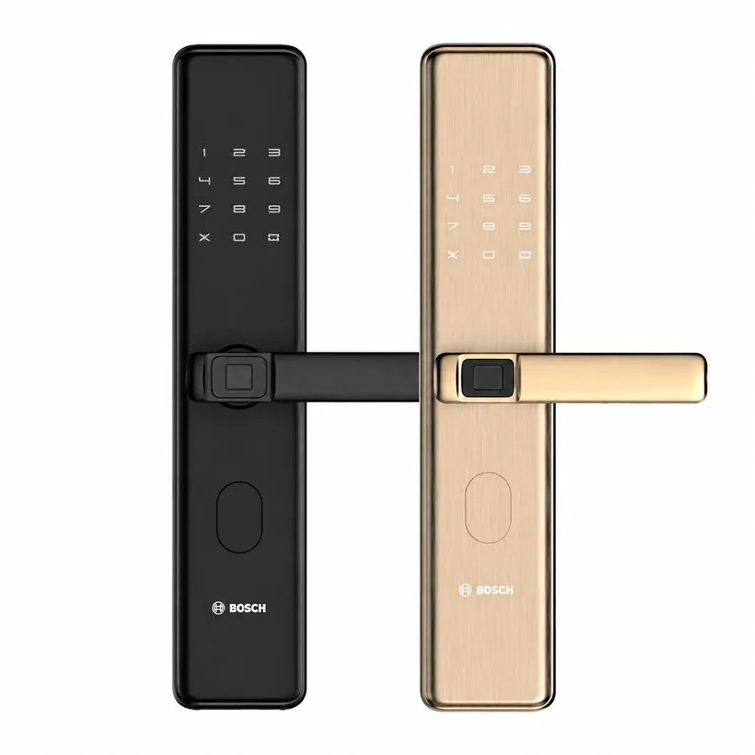 Hai phiên bản màu sắc của khóa Bosch ID30 Khóa cửa vân tay Bosch ID30 màu đen và vàng