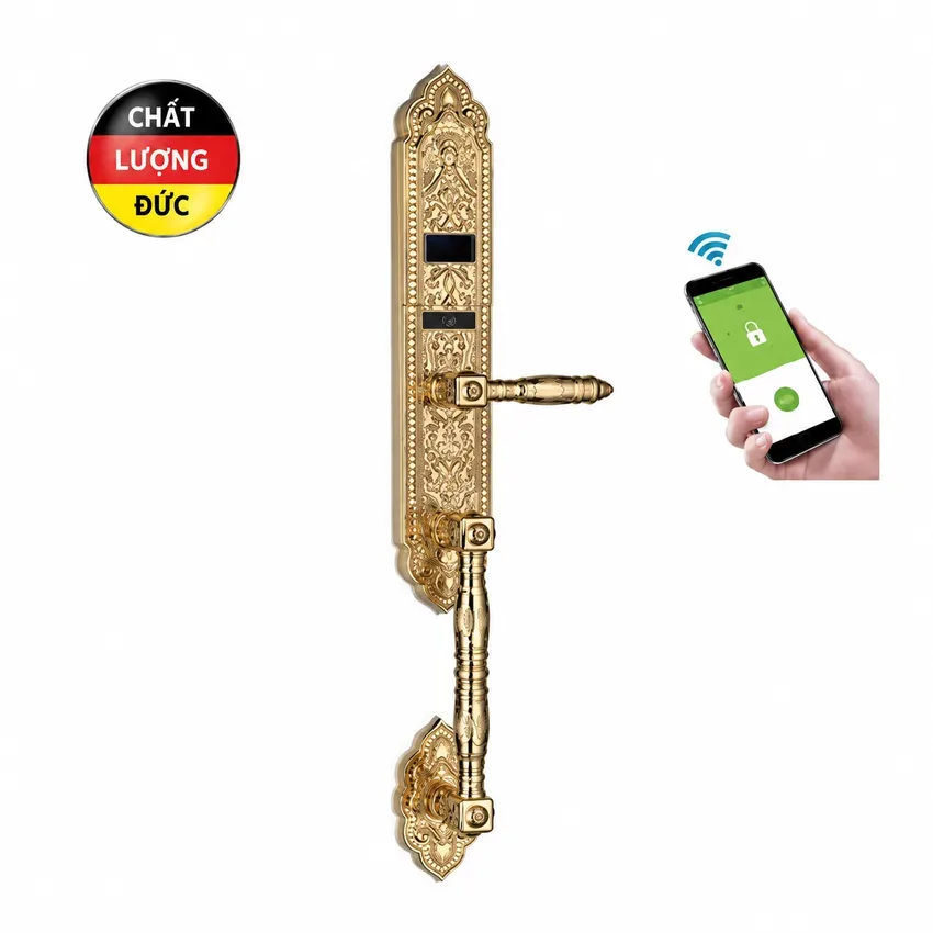 Màu sắc vàng bóng sang trọng cho khóa LM-CL1108 Khóa thông minh LM-CL1108 màu vàng bóng sang trọng cho biệt thự