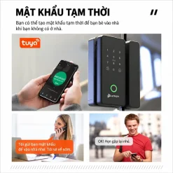 Khoá vân tay cửa kính cường lực Lizman G3