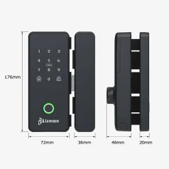Khoá vân tay cửa kính cường lực Lizman G3