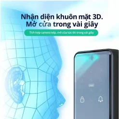 Khoá vân tay cửa kính cường lực Lizman G9 Face ID