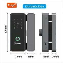 Khoá vân tay cửa kính cường lực Lizman LM-G5