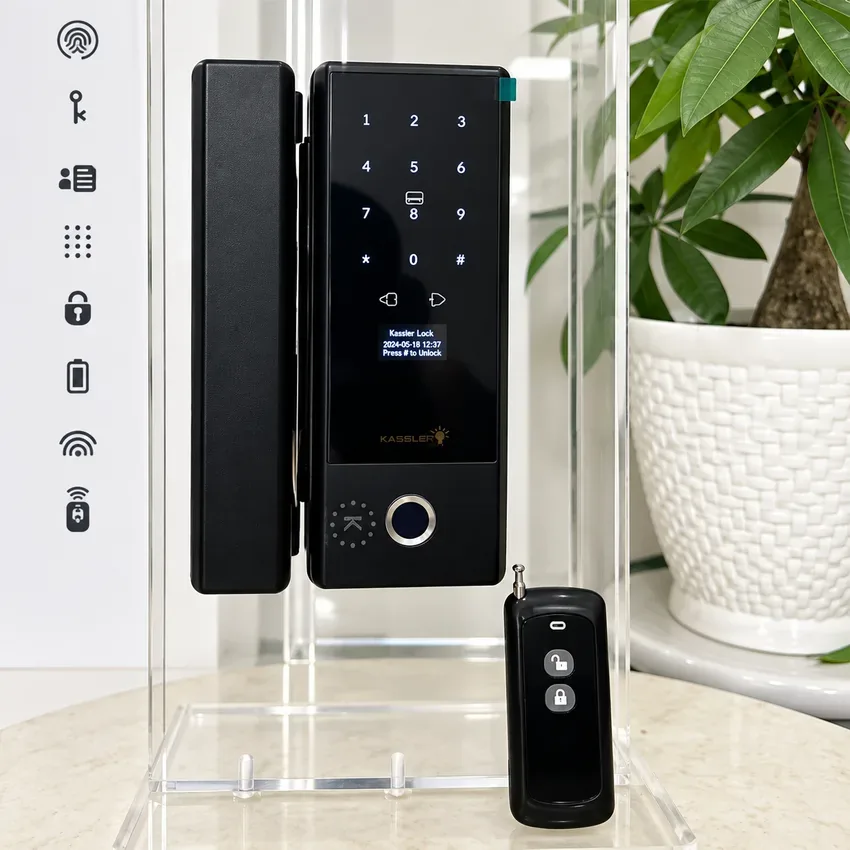 Khóa vân tay cửa kính Kassler KL569 kèm remote Khóa Kassler KL569 và remote đi kèm