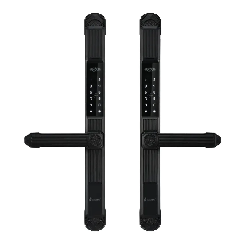 Khoá vân tay Lizman LM-T20 nhìn từ bên cạnh Khoá vân tay Lizman LM-T20 cho cửa nhôm hai mặt chống nước