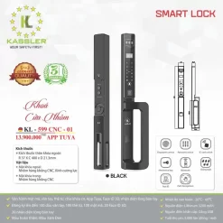 Khóa vân tay cửa nhôm Kassler KL599 CNC 01
