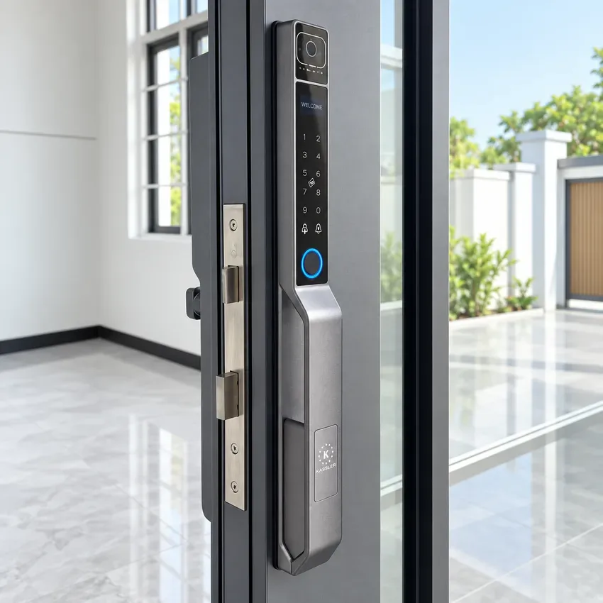 Khóa vân tay cửa nhôm Kassler KL599 VF có Face Id, App wifi
