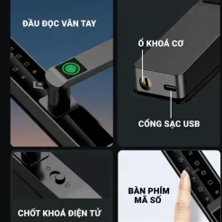 Khóa vân tay cửa nhôm Kitos KT AL630