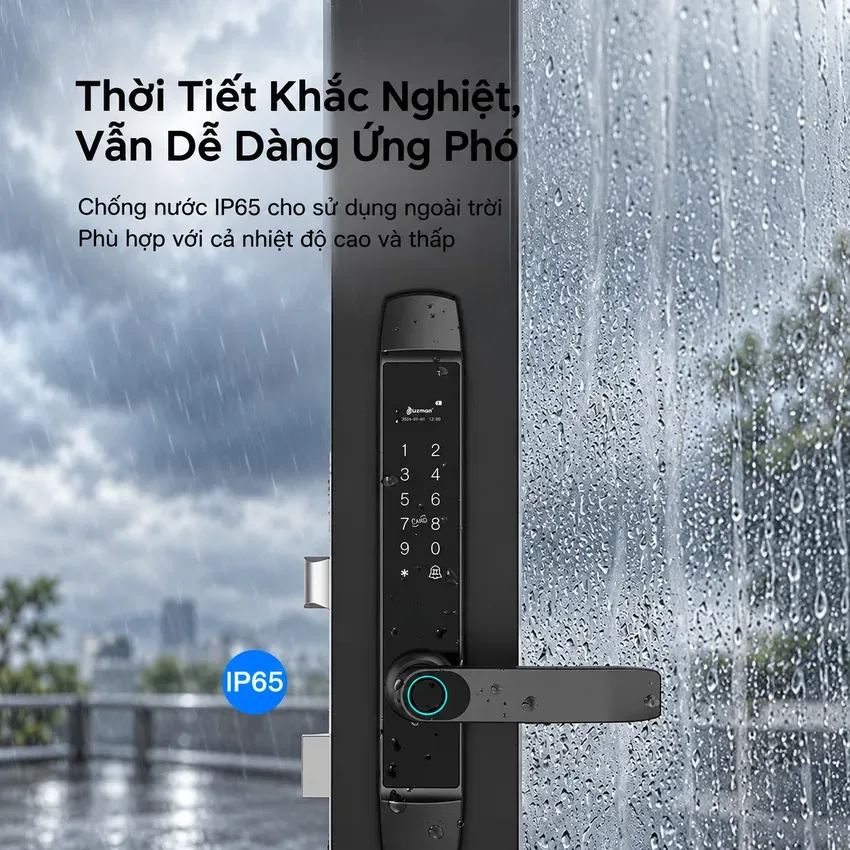 Khóa vân tay Lizman D1 Pro chống nước IP65 Phiên bản Pro chống nước IP65 của khóa Lizman LM-D1