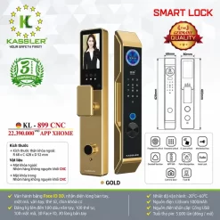 Khóa vân tay Kassler KL 889 CNC Plus có Face ID, App wifi