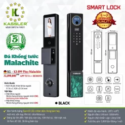 Khóa vân tay Kassler KL 889 CNC Plus có Face ID, App wifi, Phiên bản Malachite