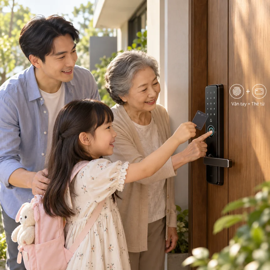 Mở khoá bằng thẻ từ đơn giản với cả người lớn tuổi và trẻ nhỏ