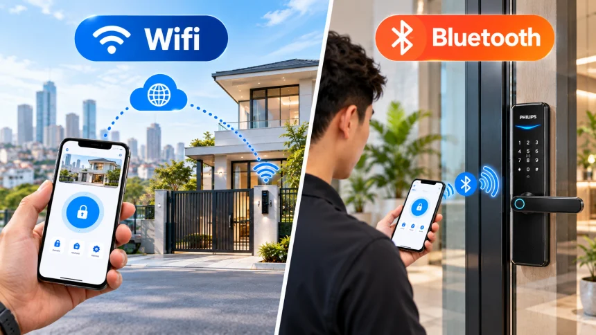 So sánh khoá thông minh kết nối Bluetooth và kết nối Wifi