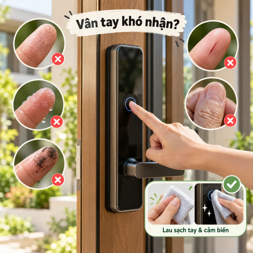 Các trường hợp khoá vân tay khó nhận diện